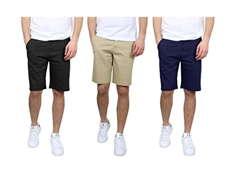 3PK Mens Flex Stretch Chino Shorts