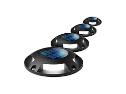 Home Zone Security ELJ6538V 4PK Solar Deck Light- Black