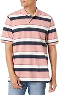 Amazon Essentials Men's Regular-Fit Cotton Pique Polo Shirt (Available in Big & Tall), Pink Stripe, X-Small