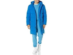 Amazon Essentials Men's Hooded Long Puffer Coat, Bright Blue, Small