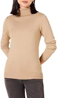 Amazon Essentials Women's Classic-Fit Lightweight Long-Sleeve Sweater, Camel Heather, X-Small
