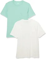 Amazon Essentials Men's Short-Sleeve Crewneck Pocket T-Shirts, Pack of 2, Mint Green/White, X-Small