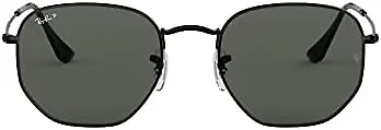 Ray-Ban RB3548N 002/58 51 51-21-145 Ray-Ban RB3548N Hexagonal Flat Lens Sunglasses Black/Green Polarized 