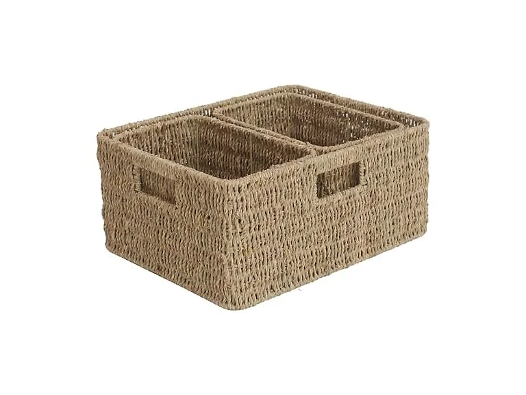 CROS Set of 3 Seagrass Storage Baskets Kitchen (Natural)
