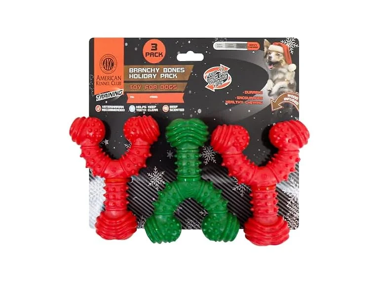 AKC Training Beef Scented Spiky Wishbone Dog Chew