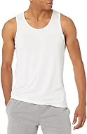 Amazon Essentials Men's Quick Dry Moisture-Wicking Tech Stretch Active Sleeveless Tank Top Workout Shirt, Bright White, Medium