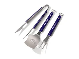 YouTheFan NFL Baltimore Ravens Spirit Series 3-Piece BBQ Set , Stainless Steel, 22" x 9"