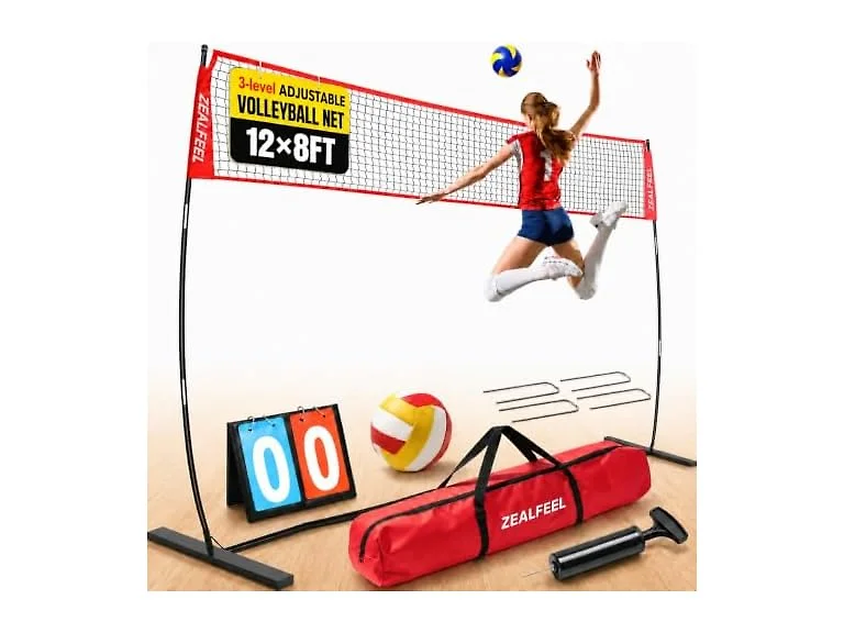 ZEALFEEL 12FT Volleyball Net Set