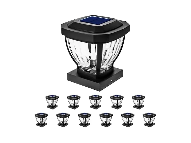 12 Pk Home Zone Security Solar Post Cap Light