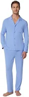 Amazon Essentials x Sofia Grainge Men's Long Sleeve Relaxed Fit Breathable Modal Jersey Pajama Set, Loungewear, Blue, Large