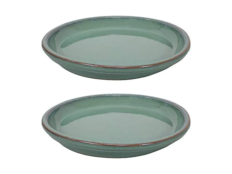 Sunnydaze 12" Ceramic Plant Saucers 2Pk