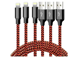 Digital Basics MP-GL-10FT-LIGHTNING-RD-N-3PK 