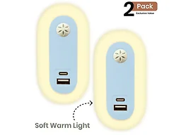 Darkness Sensor LED Night Light 2-Pack, Auto On/Off Plug-In Night Lights Blue