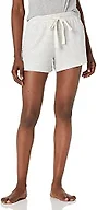 Amazon Essentials Women's Lightweight Breathable Lounge Terry Pajama Sleep Shorts with Elastic Waist and Drawstring, Grey Heather Stripe, X-Small