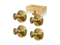 Xikelooy W2103 4Pcs Suction Cup Hooks-Gold