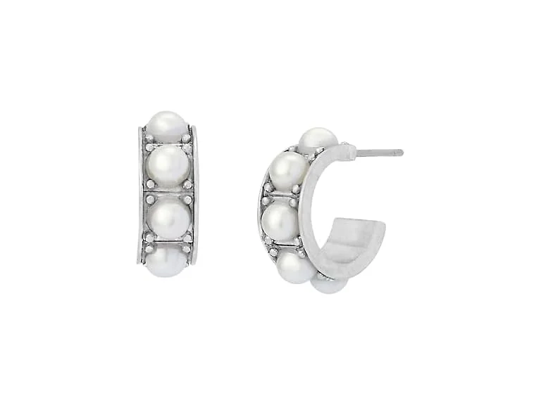 AllSaints Women's Nellie Pearl Huggie Earrings