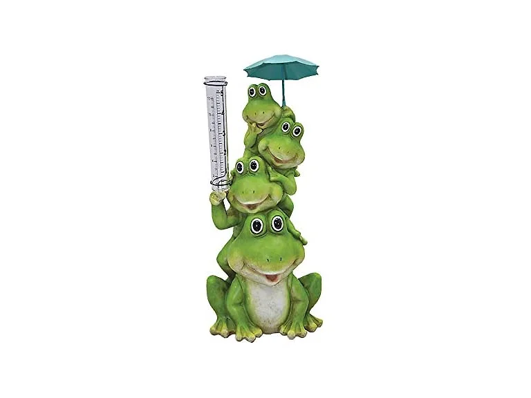 Santa's Workshop Inc. 14" Resin Frog Rain Gauge