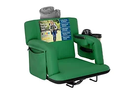 Alpcour APC-RSSAHG-D-2P 21" Wide Alpcour 2PK Premium Reclining Stadium Seat w/ Armrests Hunter Green