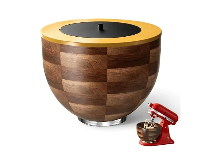 Solid Wood Mixing Bowl for 4.5-5Qt