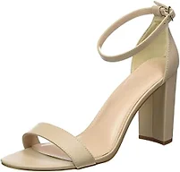 The Drop Women's Rebecca Strappy High Block Heel Sandal Shoe, Bone, 6.5 M US