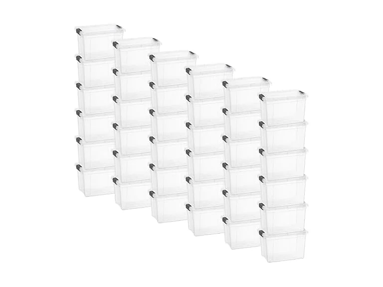 Superio Clear Storage Box with Lid, 8.75 Quart 36 Pack