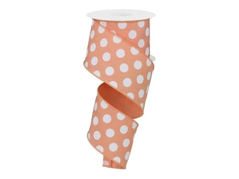 Polka Dots Wired Edge Ribbon - 10 Yards