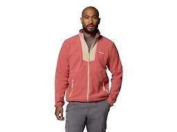 Columbia Men's Sequoia Grove Full Zip Fleece Jacket, Washed Red/Ancient Fossil, Large