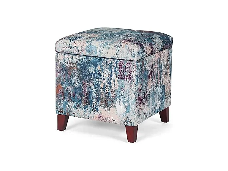 Adeco 18 Inch High Cube Ottoman Storage