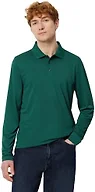 Amazon Essentials Men's Slim Fit Long Sleeve Quick Dry Golf Polo Shirt, Dark Green, Large