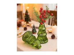 Christmas Tree Glass Terrarium Vases 4pc