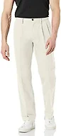 Amazon Essentials Men's Classic-Fit Wrinkle-Resistant Pleated Chino Pant, Stone, 42W x 30L