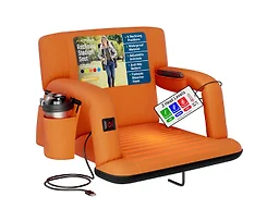 Alpcour APC-RSSHAOR-2P 21" Wide Alpcour 2PK Heated Reclining Stadium Seat w/ Armrests Orange