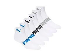PUMA Men's 12-Pairs Quarter Crew Socks - White/Bright Blue
