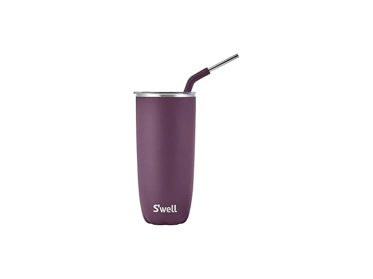 S'well Stainless Steel Tumbler with Straw  24oz, Plum