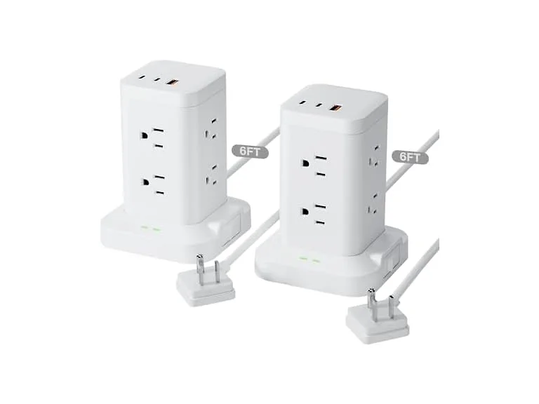 TAGZILO 2-Pack Power Strip 8-Outlet 6ft