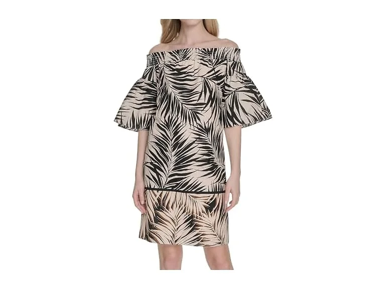 Vince Camuto Women (2) Half Sleeve Off Neck Dress