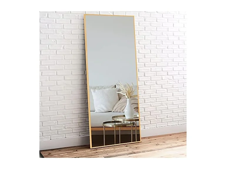 GlasFlength 59x16 Gold Frame Mirror