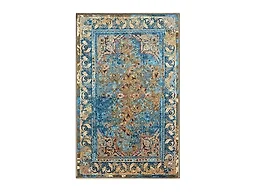 Distressed Medallion Ornamental Border Indoor Area Rug or Runner Rug, 2' x 3', Green-Beige - Superior 