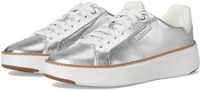 Cole Haan Women's Grandpro Topspin Sneakers, Silver Talca/Optic White, 9-C US