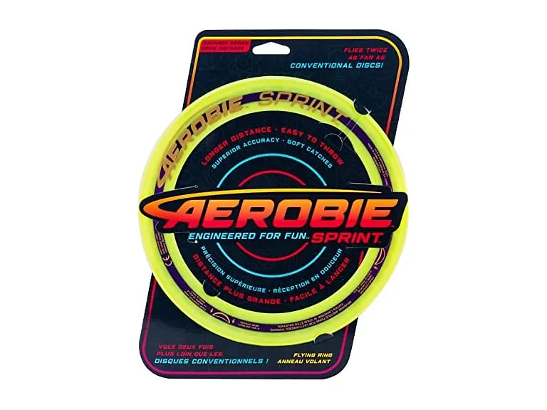 Aerobie Sprint Ring Outdoor Flying Disc - 10 Inches - Yellow