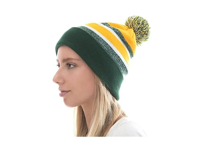 The Hat Depot (OS) Winter Knit Beanie Hat Pom Pom