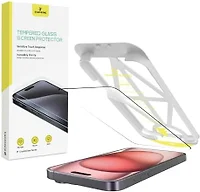 DUMOSONG for iPhone 15 Screen Protector, Anti Glare Eye Protection, HD High Transmittance, Easy to Install, 15 [6.1"] with 9H shatterproof & scratch-proof, Full Coverage, Case Friendly, 1 Pack