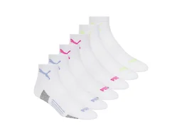 PUMA Women's 12-Pairs Quarter Crew Socks - White/Pink/Purple