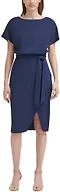 kensie Women's Dresses Wrap Midi Dress, Navy, 2