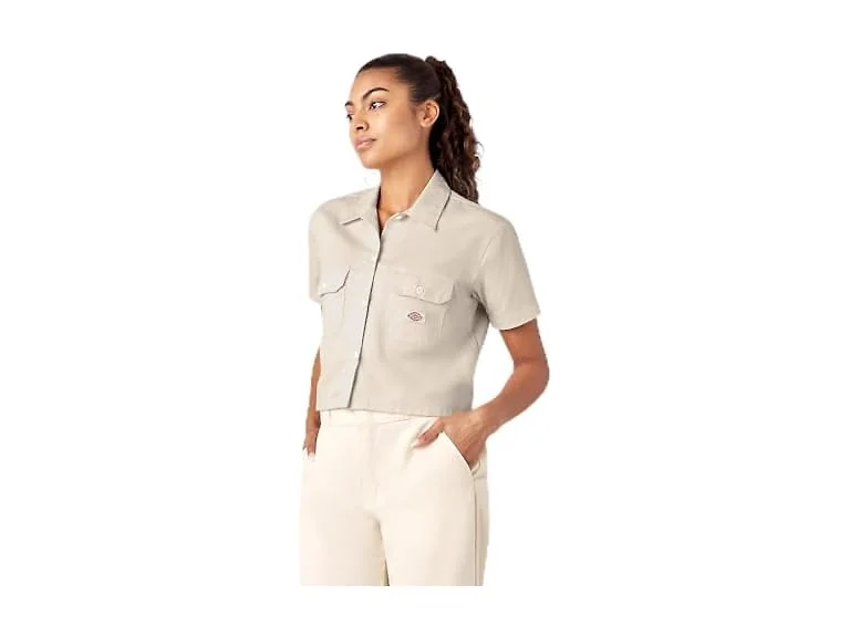 Dickies Women's (XL) WORK SHIRT CROPPED SS W