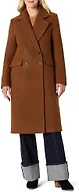 Amazon Essentials Women's Relaxed-Fit Double-Breasted Wool-Blend Longline Coat, Caramel Heather, Small