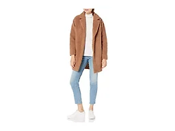 Amazon Essentials Women's Teddy Bear Fleece Oversized-Fit Lapel Jacket, Camel, X-Small