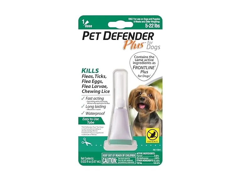 Pet Defender Plus Flea & Tick Topical, 5-22lbs