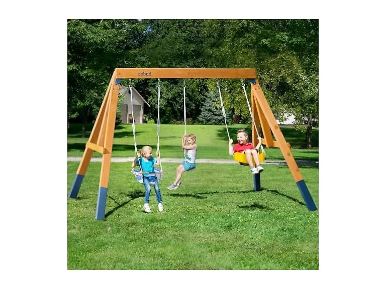ROBUD 3-in-1 Playground Wooden Swing Sets for Backyard