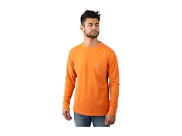 Field & Stream Men's Flush Out Long Sleeve Pocket Tee, Orange, Large
